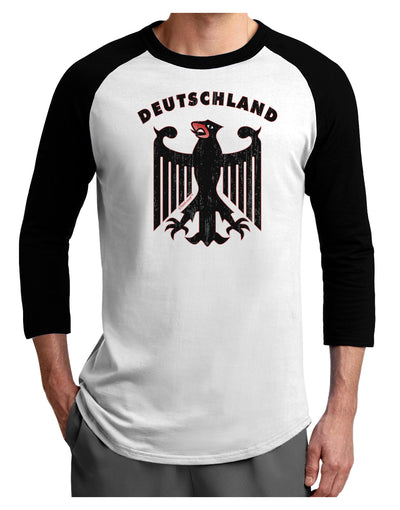 Bundeswehr Logo Deutschland Adult Raglan Shirt-Raglan Shirt-TooLoud-White-Black-X-Small-Davson Sales