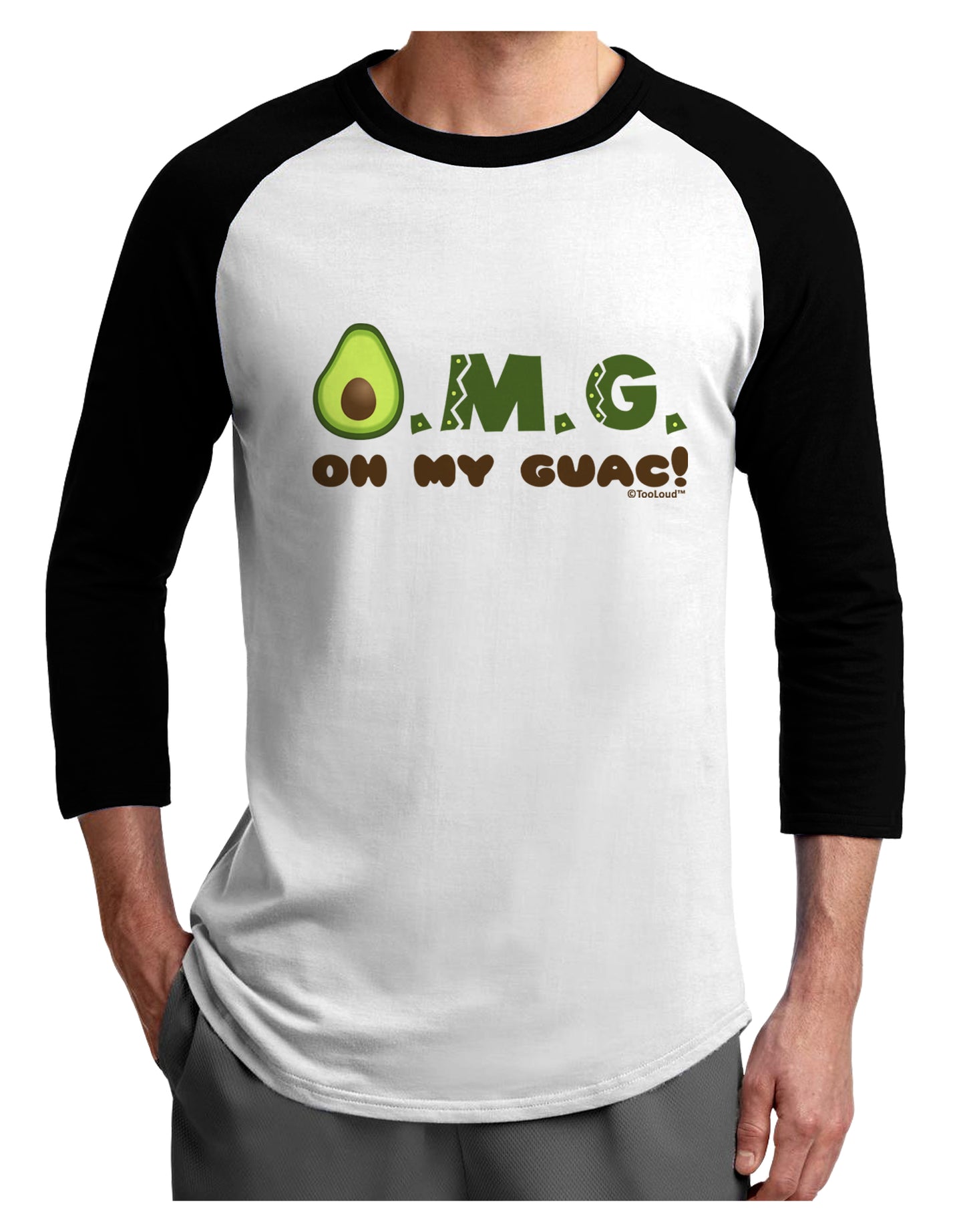 OMG - Oh My Guac - Guacamole Design Adult Raglan Shirt by TooLoud-TooLoud-White-Black-X-Small-Davson Sales