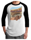 Arizona Montezuma Castle Adult Raglan Shirt-Raglan Shirt-TooLoud-White-Black-XXX-Large-Davson Sales