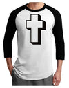 Simple Cross Design Glitter - Black Adult Raglan Shirt by TooLoud-TooLoud-White-Black-X-Small-Davson Sales