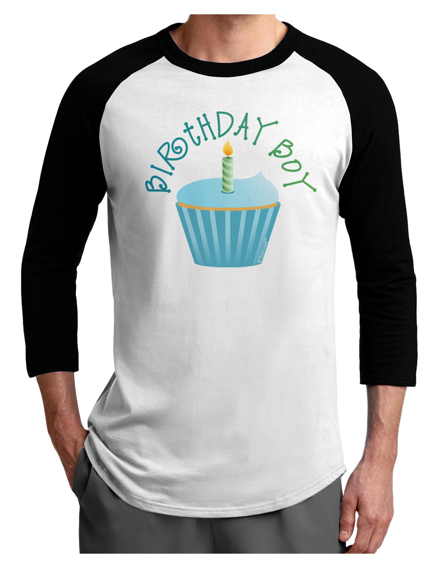 Birthday Boy - Candle Cupcake Adult Raglan Shirt by TooLoud-TooLoud-White-Black-X-Small-Davson Sales