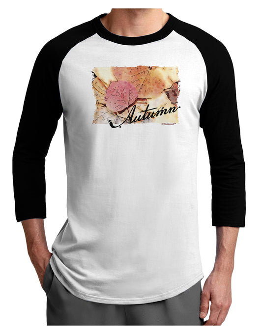 Colorado - Autumn WaterColor Text Adult Raglan Shirt-Raglan Shirt-TooLoud-White-Black-X-Small-Davson Sales