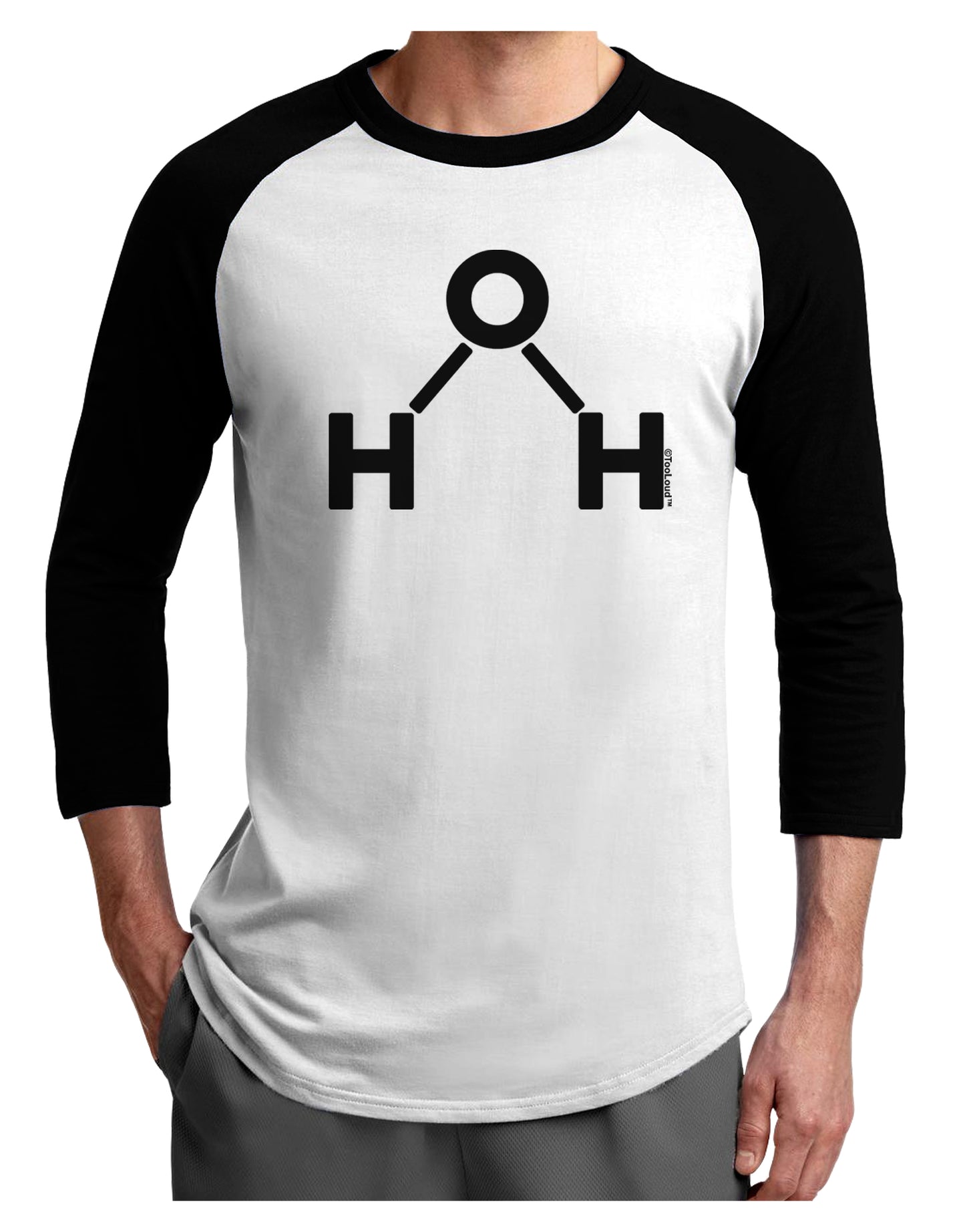 Water Molecule Text Adult Raglan Shirt by TooLoud-TooLoud-White-Black-X-Small-Davson Sales