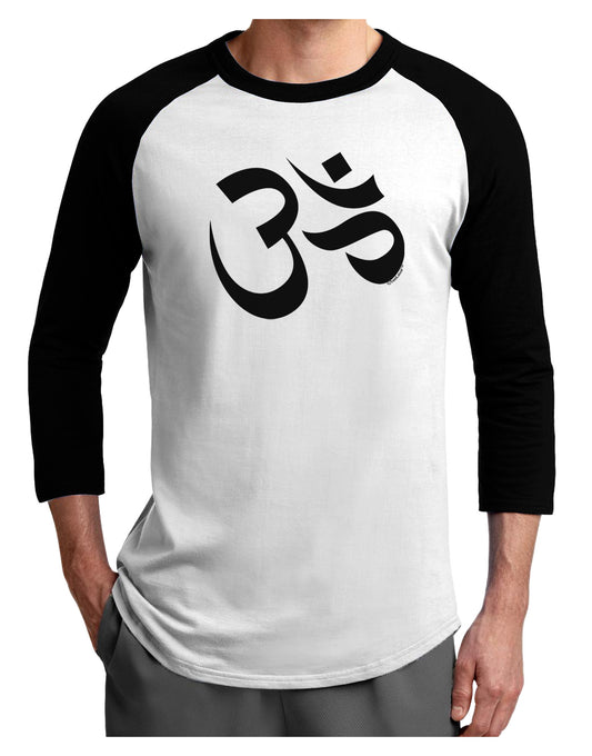Om Symbol Adult Raglan Shirt-Raglan Shirt-TooLoud-White-Black-X-Small-Davson Sales