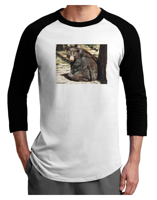 Sad Black Bear Adult Raglan Shirt-Raglan Shirt-TooLoud-White-Black-X-Small-Davson Sales