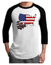 American Roots Design - American Flag Adult Raglan Shirt by TooLoud-TooLoud-White-Black-X-Small-Davson Sales