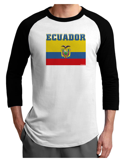 Ecuador Flag Adult Raglan Shirt-Raglan Shirt-TooLoud-White-Black-X-Small-Davson Sales
