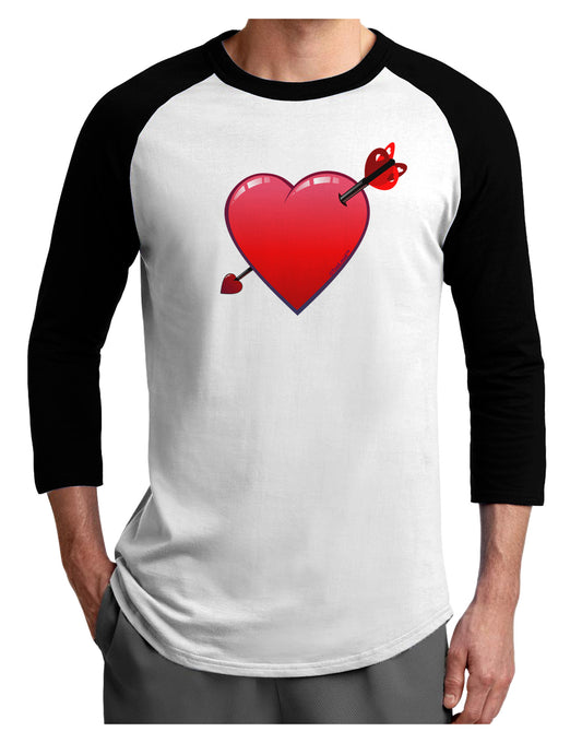 Shot Through the Heart Cute Adult Raglan Shirt by-Raglan Shirt-TooLoud-White-Black-X-Small-Davson Sales