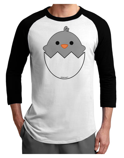 Cute Hatching Chick - Gray Adult Raglan Shirt by TooLoud-TooLoud-White-Black-X-Small-Davson Sales