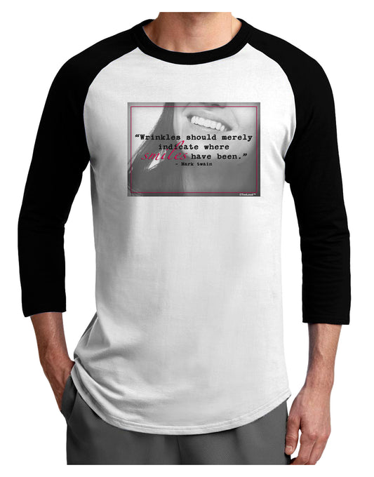 Where Smiles Mark Twain Adult Raglan Shirt-Raglan Shirt-TooLoud-White-Black-X-Small-Davson Sales