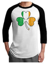 Irish Flag - Shamrock Distressed Adult Raglan Shirt by TooLoud-TooLoud-White-Black-X-Small-Davson Sales