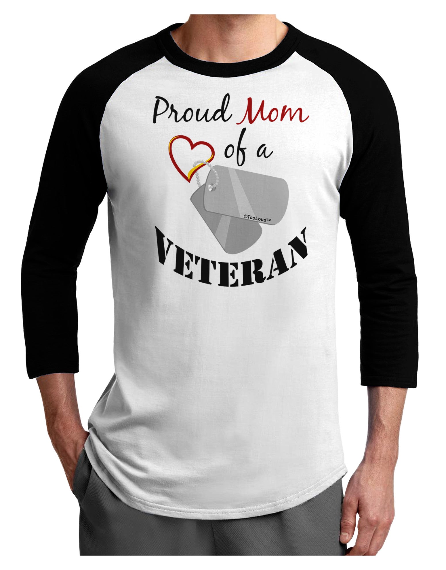 Mom of Veteran Adult Raglan Shirt-Raglan Shirt-TooLoud-White-Black-X-Small-Davson Sales