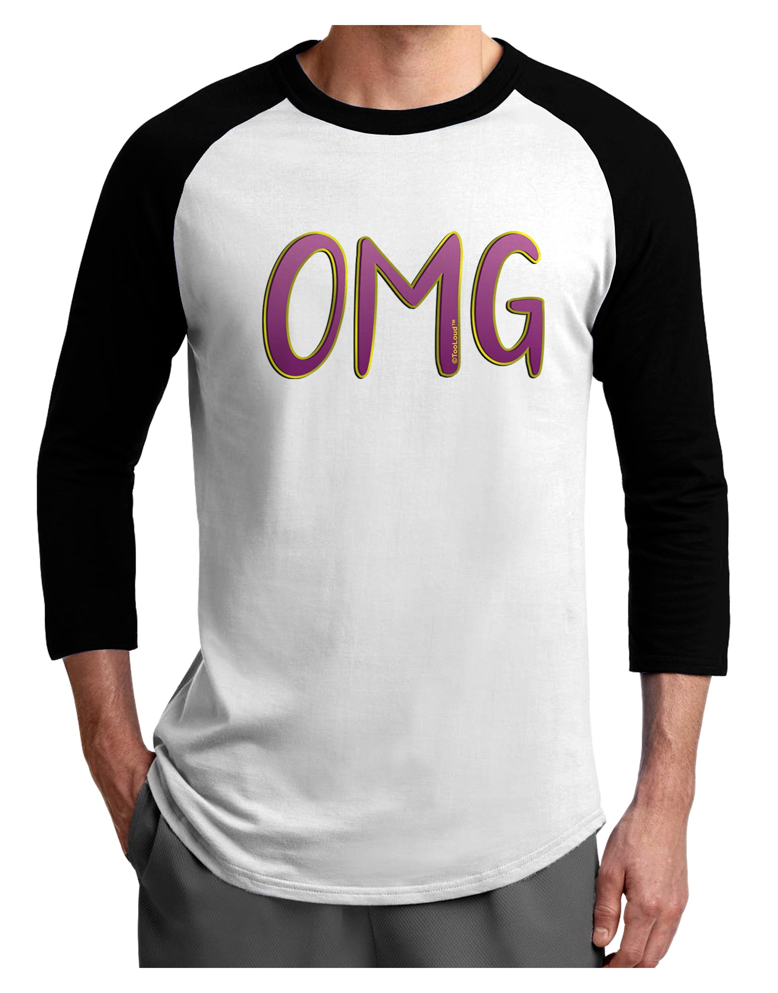 OMG Adult Raglan Shirt by TooLoud-TooLoud-White-Black-X-Small-Davson Sales
