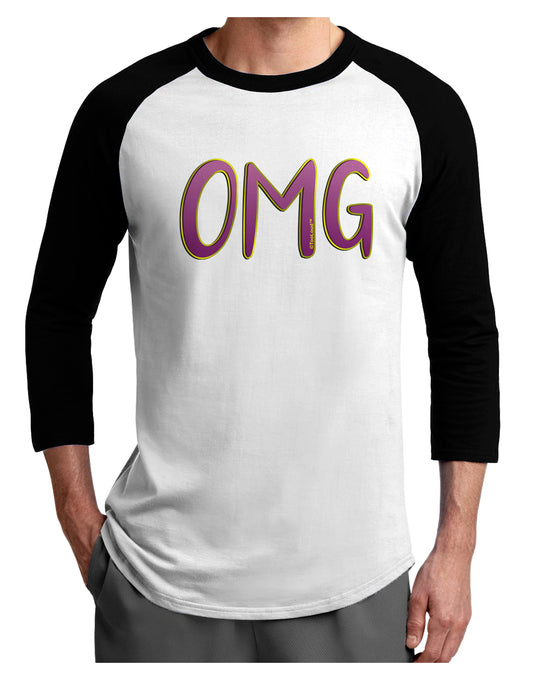 OMG Adult Raglan Shirt by TooLoud-TooLoud-White-Black-X-Small-Davson Sales
