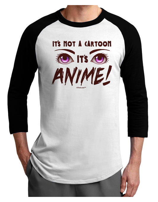 Not A Cartoon Eyes Magenta Adult Raglan Shirt-TooLoud-White-Black-X-Small-Davson Sales