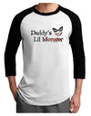 Daddys Lil Monster Adult Raglan Shirt-TooLoud-White-Black-X-Small-Davson Sales