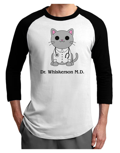 Dr Whiskerson MD - Cute Cat Design Adult Raglan Shirt by TooLoud-TooLoud-White-Black-X-Small-Davson Sales