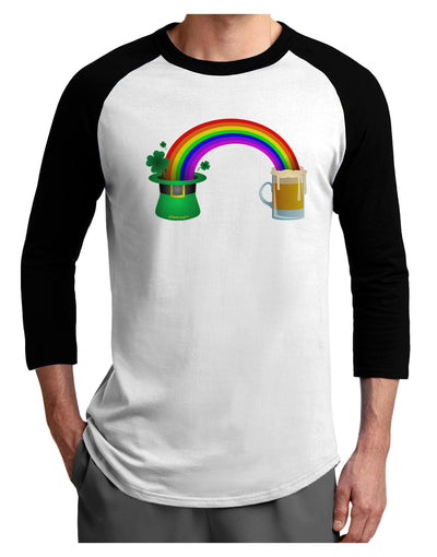 End Of The Rainbow - Beer Adult Raglan Shirt-Raglan Shirt-TooLoud-White-Black-X-Small-Davson Sales