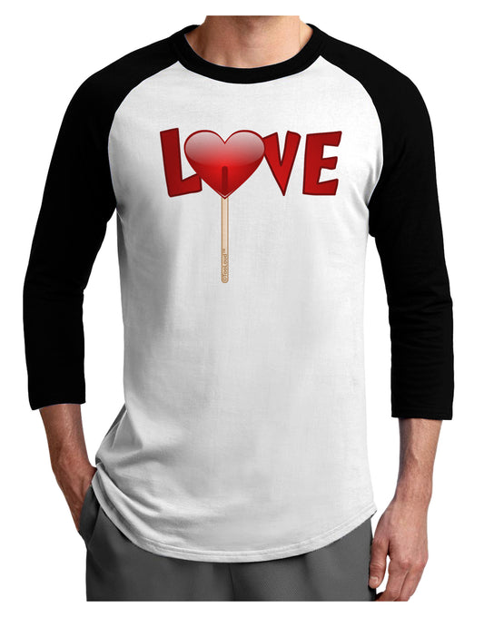 Love Lollipop Adult Raglan Shirt-TooLoud-White-Black-X-Small-Davson Sales