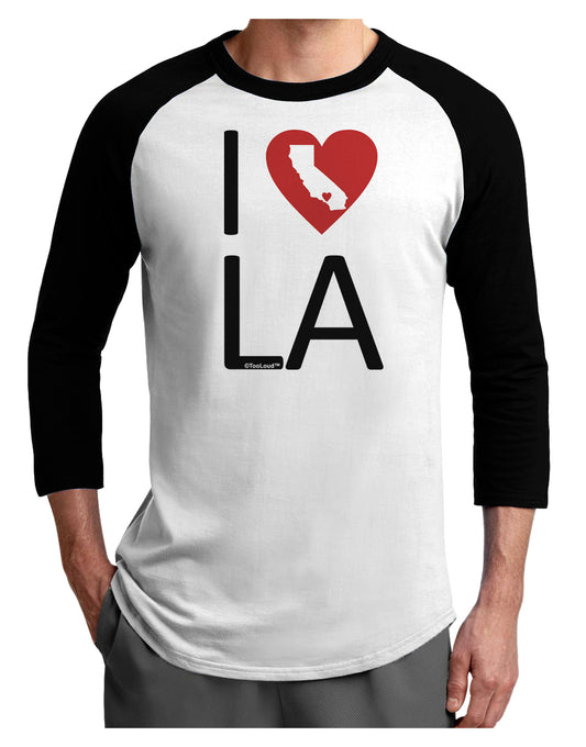 I Heart Los Angeles Adult Raglan Shirt-Raglan Shirt-TooLoud-White-Black-X-Small-Davson Sales