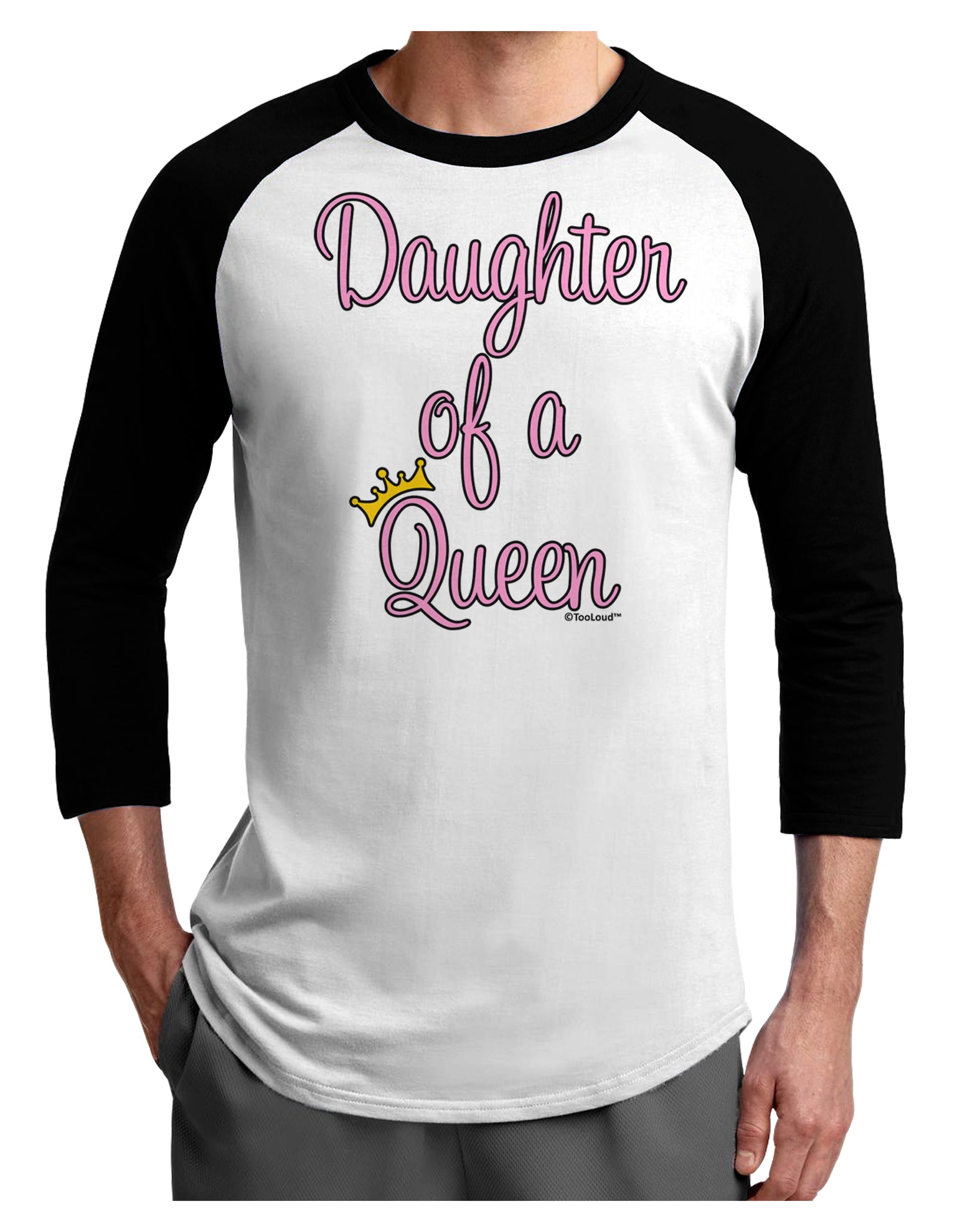 Daughter of a Queen - Matching Mom and Daughter Design Adult Raglan Shirt by TooLoud-TooLoud-White-Black-X-Small-Davson Sales