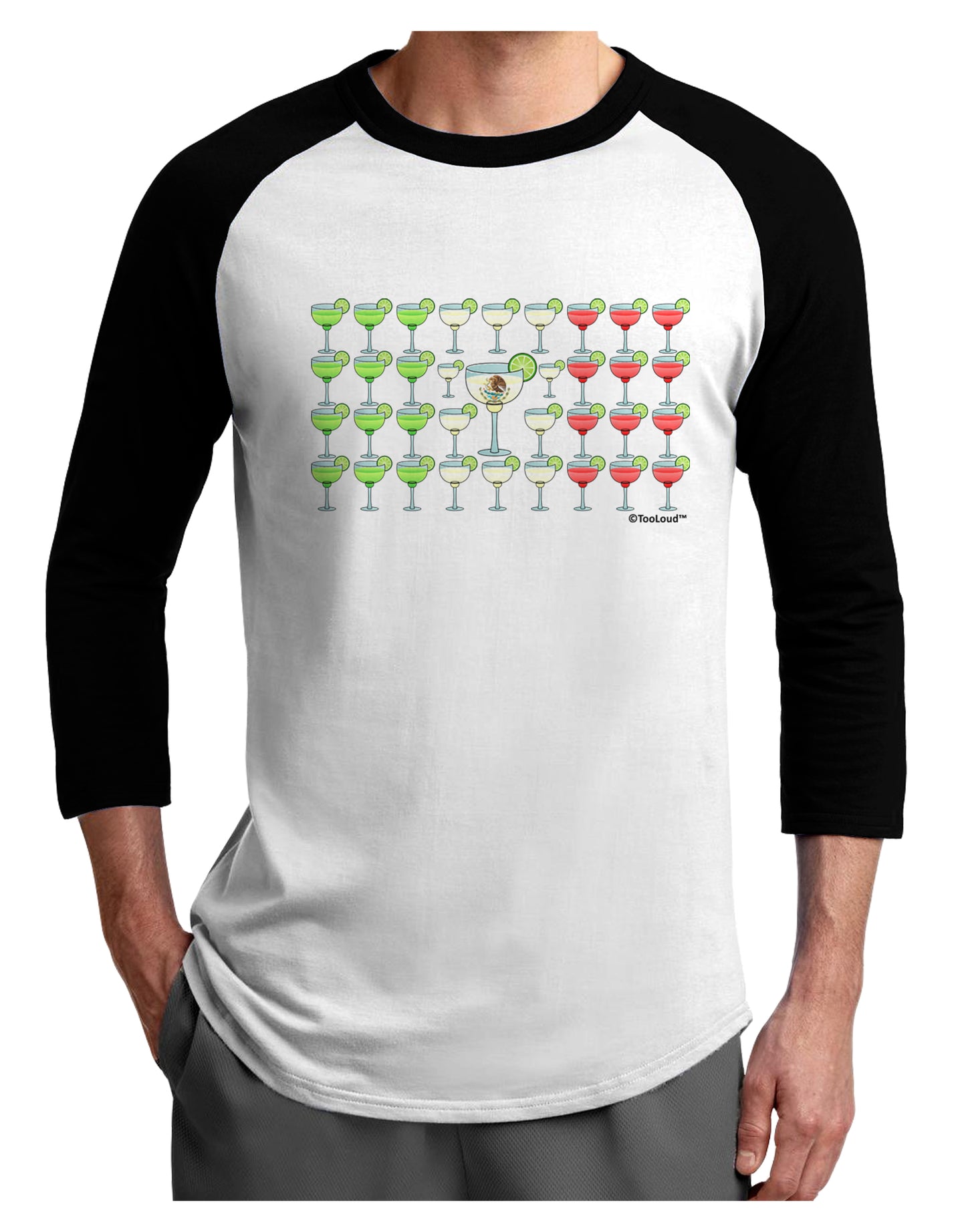 Mexican Flag of Margaritas Adult Raglan Shirt by TooLoud-TooLoud-White-Black-X-Small-Davson Sales