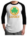 Shamrock Button - Lucky Adult Raglan Shirt by TooLoud-TooLoud-White-Black-X-Small-Davson Sales