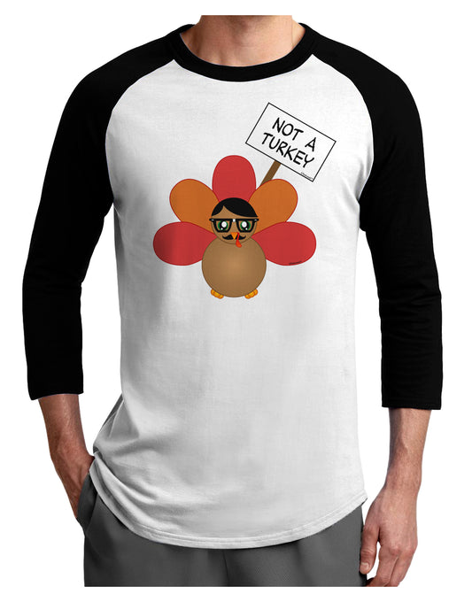 Thanksgiving Turkey in Disguise Adult Raglan Shirt by TooLoud-TooLoud-White-Black-X-Small-Davson Sales
