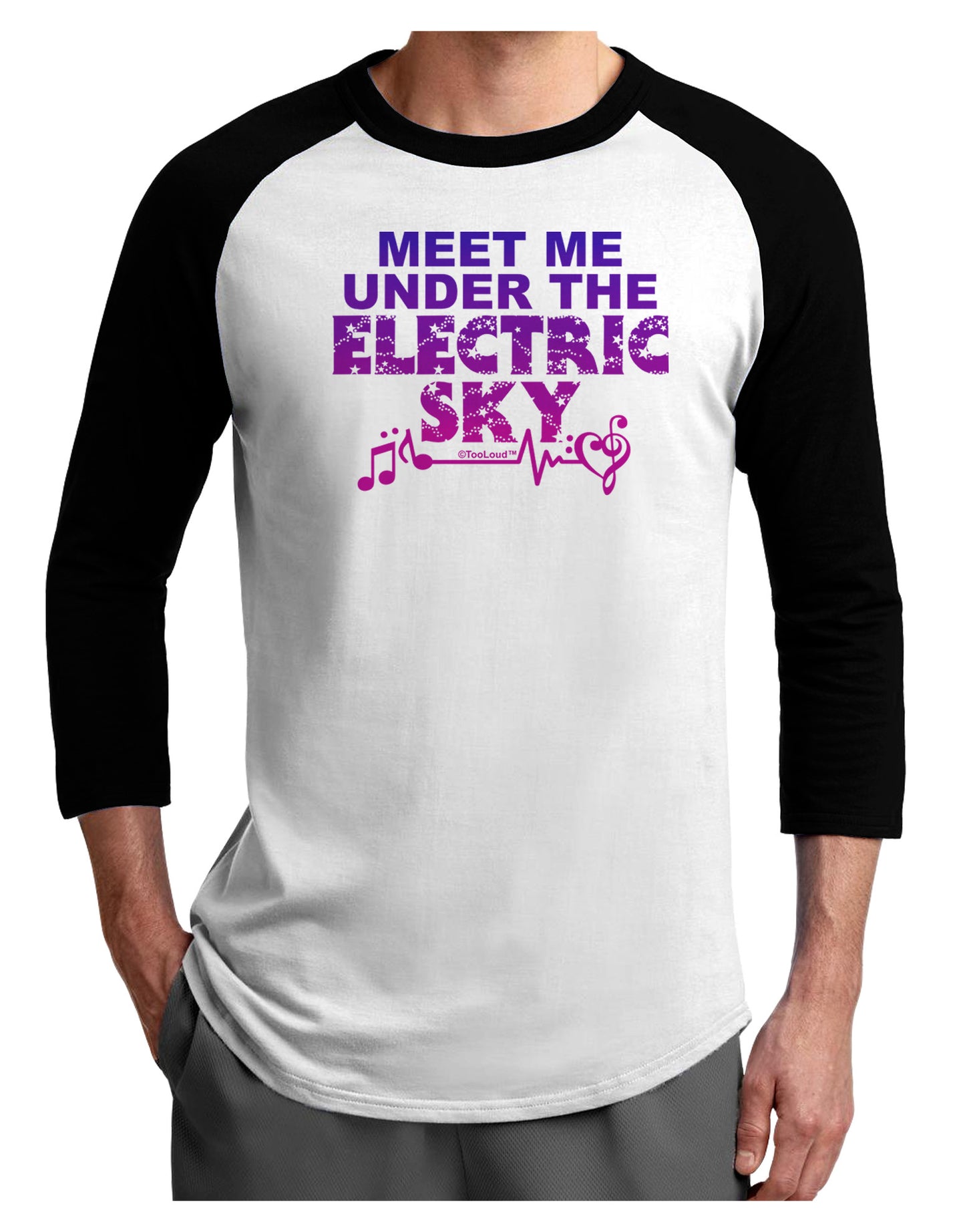 Electric Sky Color Adult Raglan Shirt-Raglan Shirt-TooLoud-White-Black-X-Small-Davson Sales