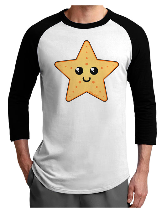 Cute Starfish Adult Raglan Shirt by TooLoud-TooLoud-White-Black-X-Small-Davson Sales