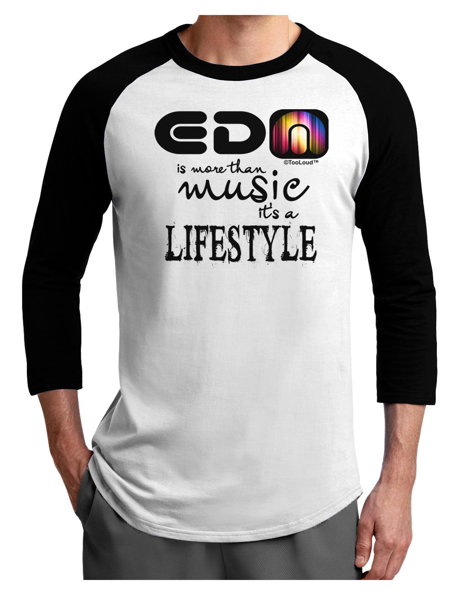 EDM - A Lifestyle Adult Raglan Shirt-Raglan Shirt-TooLoud-White-Black-X-Small-Davson Sales