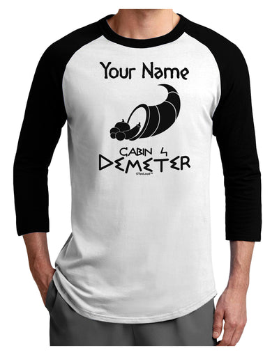 Personalized Cabin 4 Demeter Adult Raglan Shirt-TooLoud-White-Black-X-Small-Davson Sales