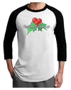 Holly Seasons Greetings Text Adult Raglan Shirt by TooLoud-TooLoud-White-Black-X-Small-Davson Sales