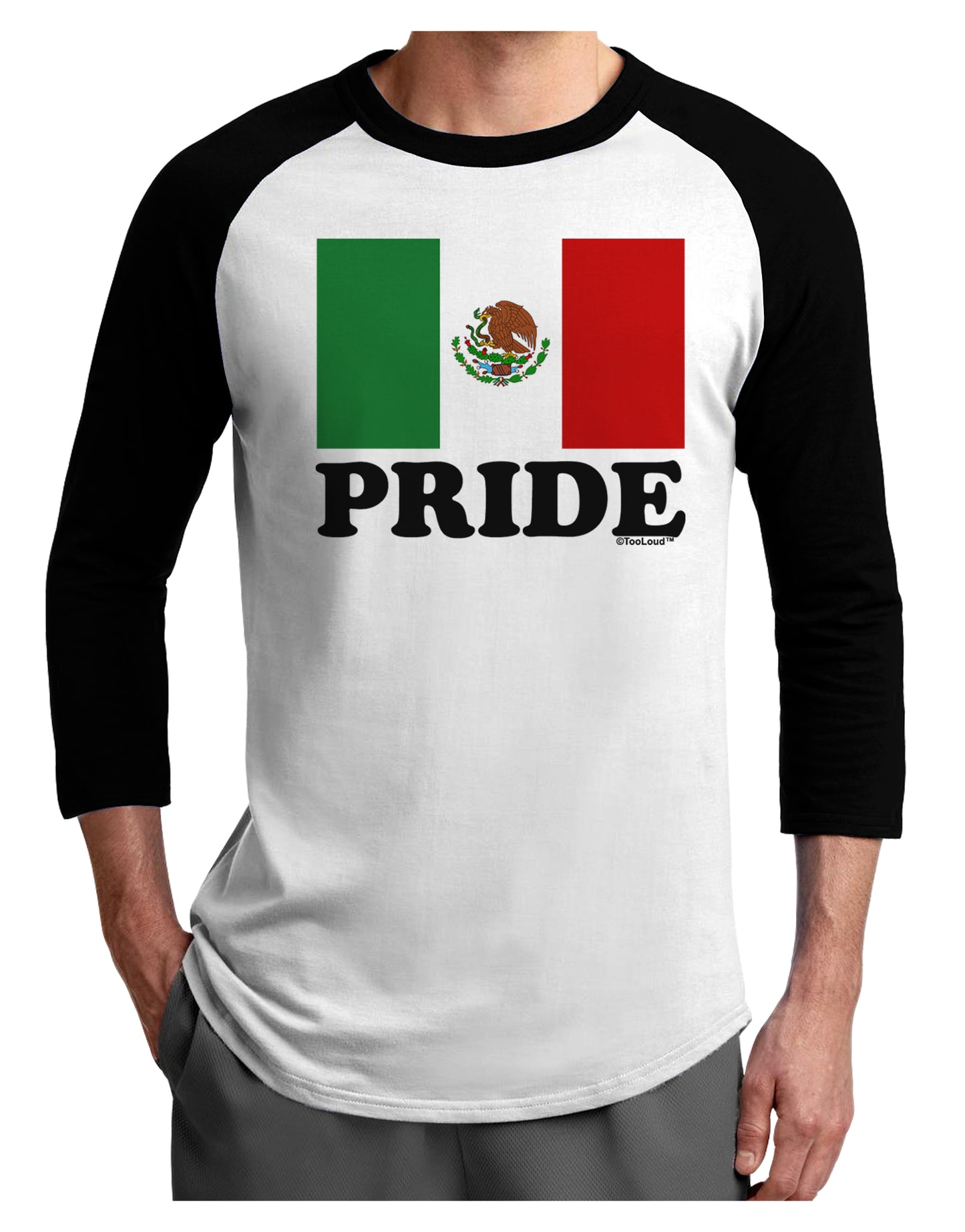 Mexican Pride - Mexican Flag Adult Raglan Shirt by TooLoud-TooLoud-White-Black-X-Small-Davson Sales