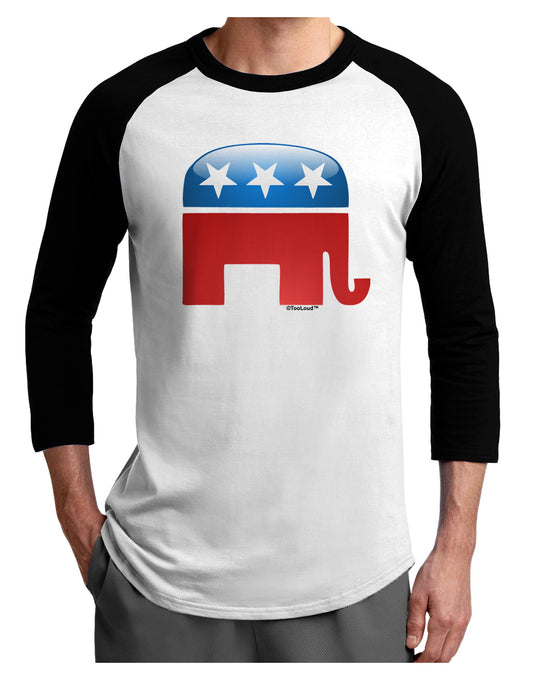 Republican Bubble Symbol Adult Raglan Shirt-TooLoud-White-Black-X-Small-Davson Sales