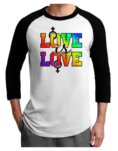 Love Is Love Lesbian Pride Adult Raglan Shirt-Raglan Shirt-TooLoud-White-Black-X-Small-Davson Sales