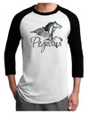 Pegasus Color Illustration Adult Raglan Shirt-TooLoud-White-Black-X-Small-Davson Sales