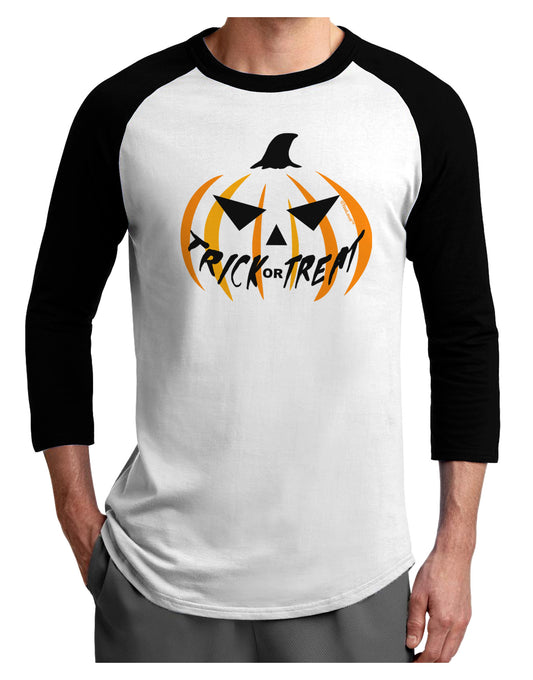 Trick or Treat Jack Adult Raglan Shirt-Raglan Shirt-TooLoud-White-Black-X-Small-Davson Sales