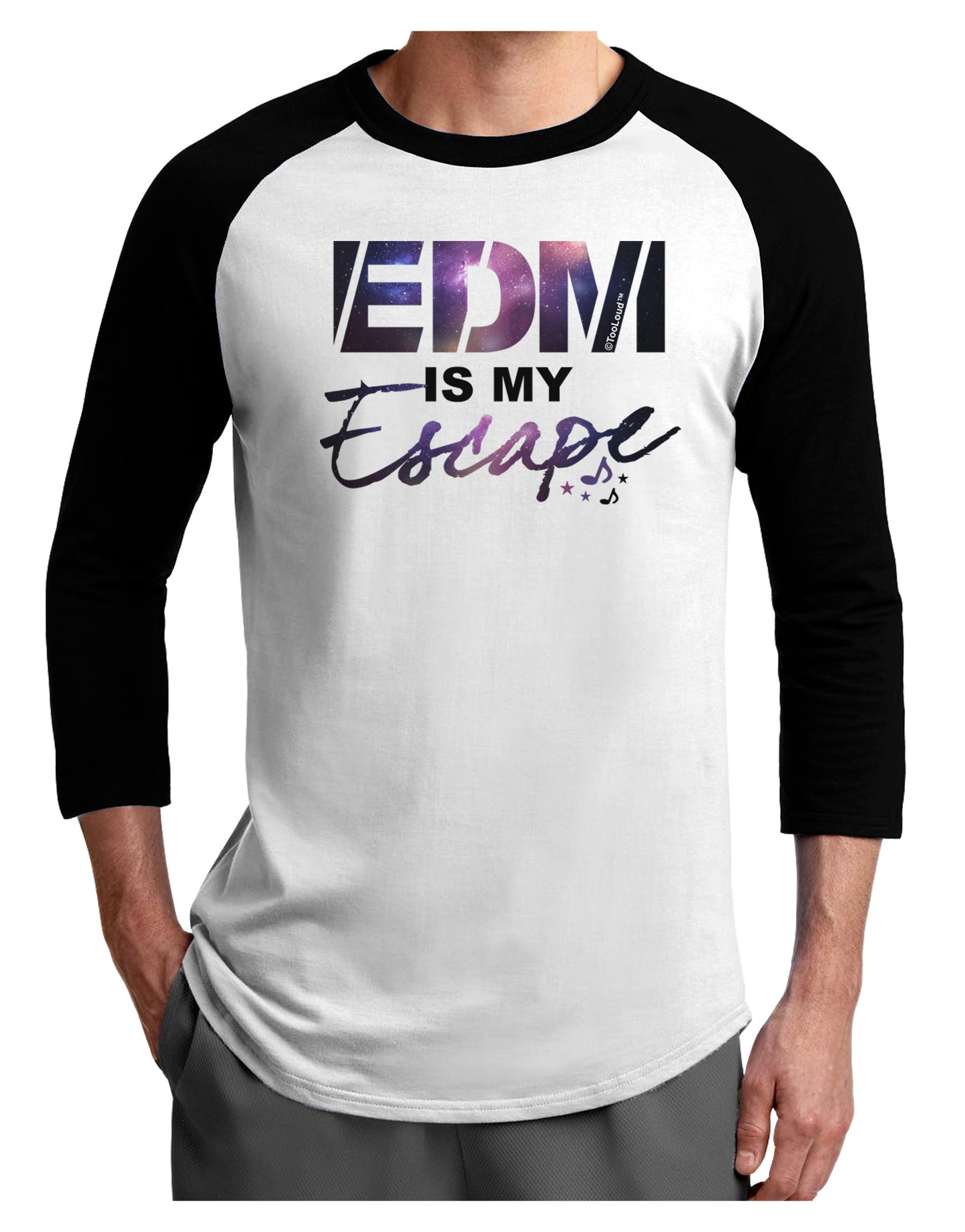 EDM Is My Escape Adult Raglan Shirt-Raglan Shirt-TooLoud-White-Black-X-Small-Davson Sales