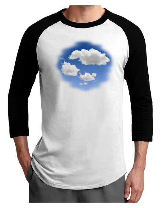 Blue Sky Puffy Clouds Adult Raglan Shirt-Raglan Shirt-TooLoud-White-Black-X-Small-Davson Sales