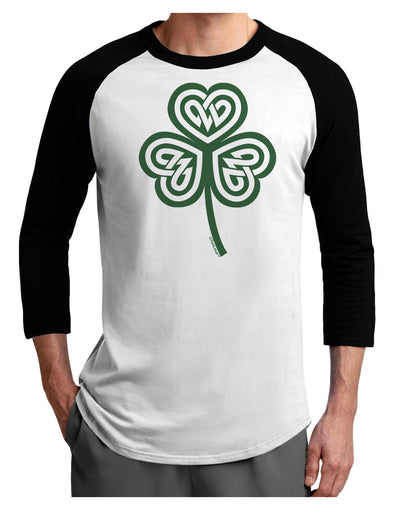 Celtic Knot Irish Shamrock Adult Raglan Shirt-Raglan Shirt-TooLoud-White-Black-X-Small-Davson Sales