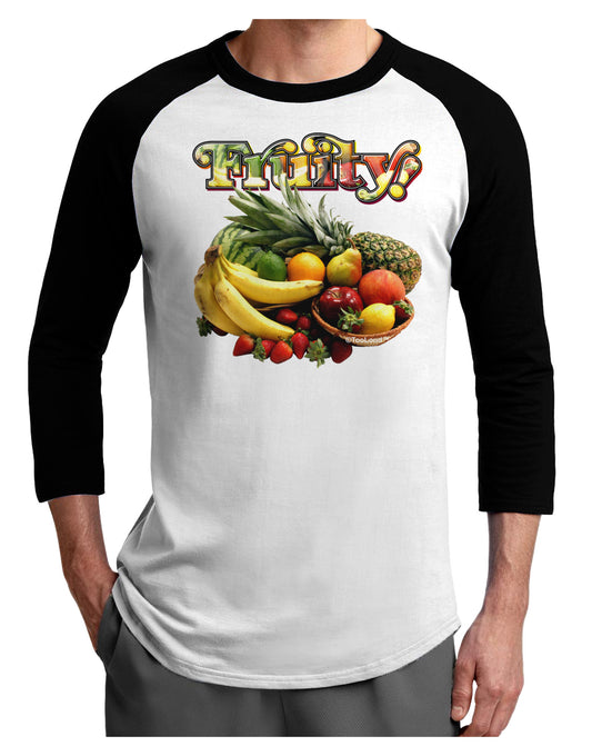 Fruity Fruit Basket 2 Adult Raglan Shirt-Raglan Shirt-TooLoud-White-Black-X-Small-Davson Sales