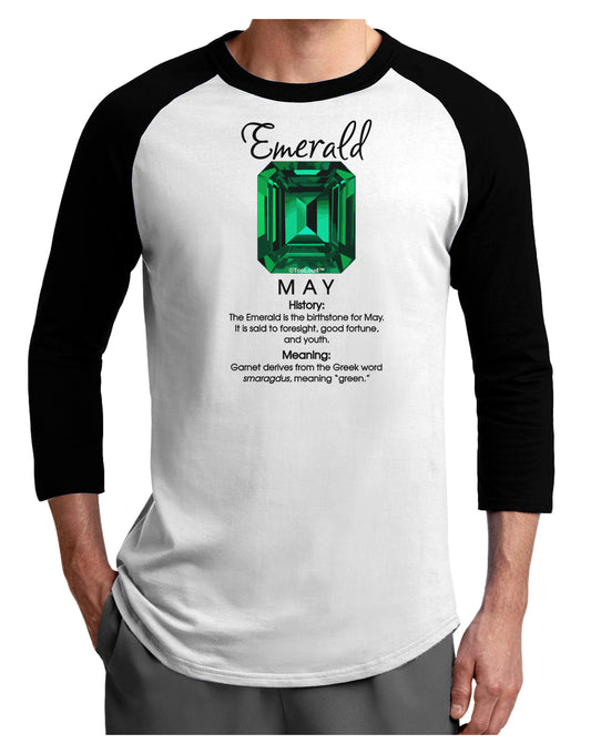 Birthstone Emerald Adult Raglan Shirt-Raglan Shirt-TooLoud-White-Black-X-Small-Davson Sales
