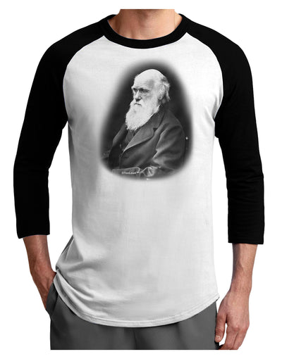 Charles Darwin Black and White Adult Raglan Shirt by TooLoud-TooLoud-White-Black-X-Small-Davson Sales