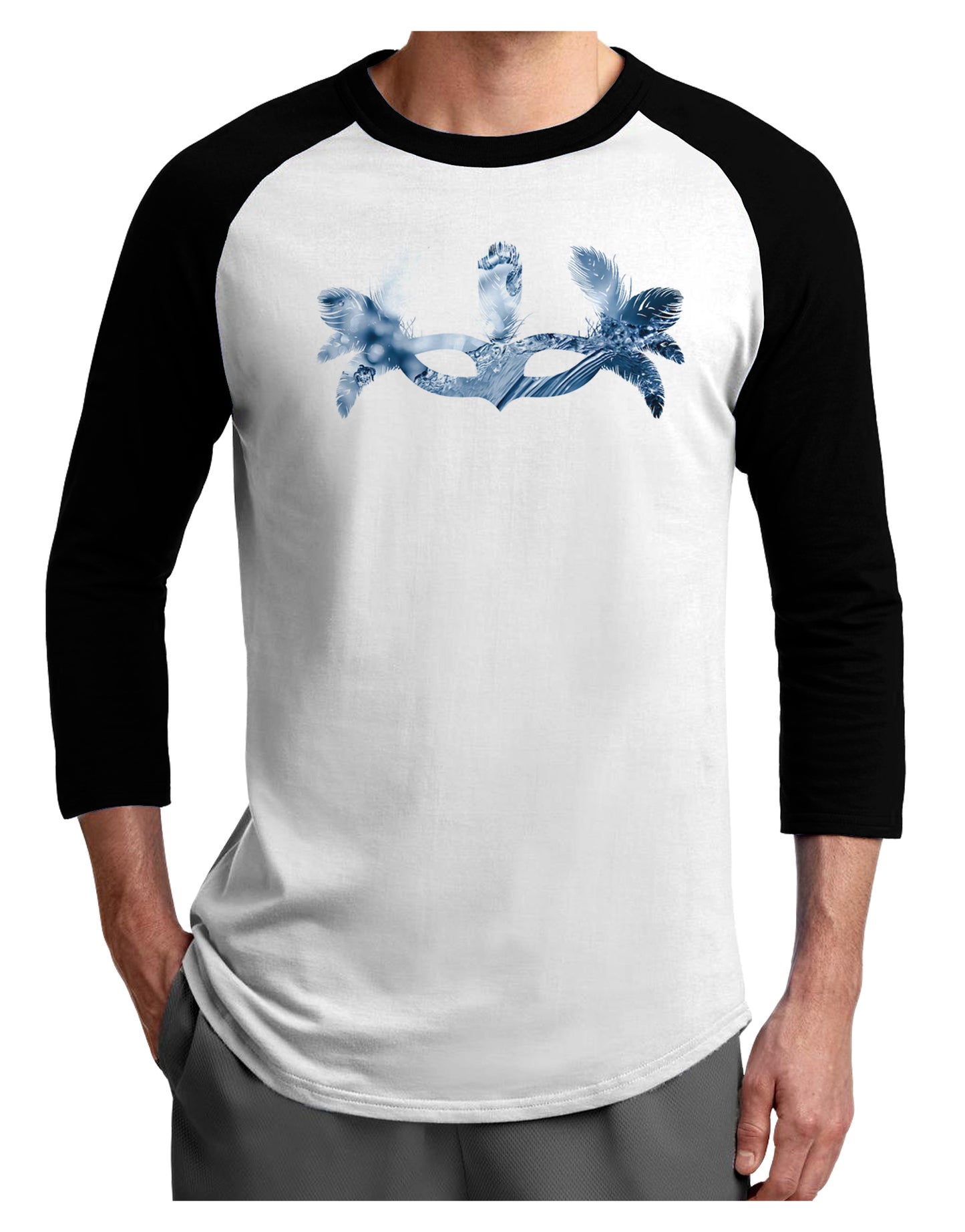 Water Masquerade Mask Adult Raglan Shirt by TooLoud-TooLoud-White-Black-X-Small-Davson Sales