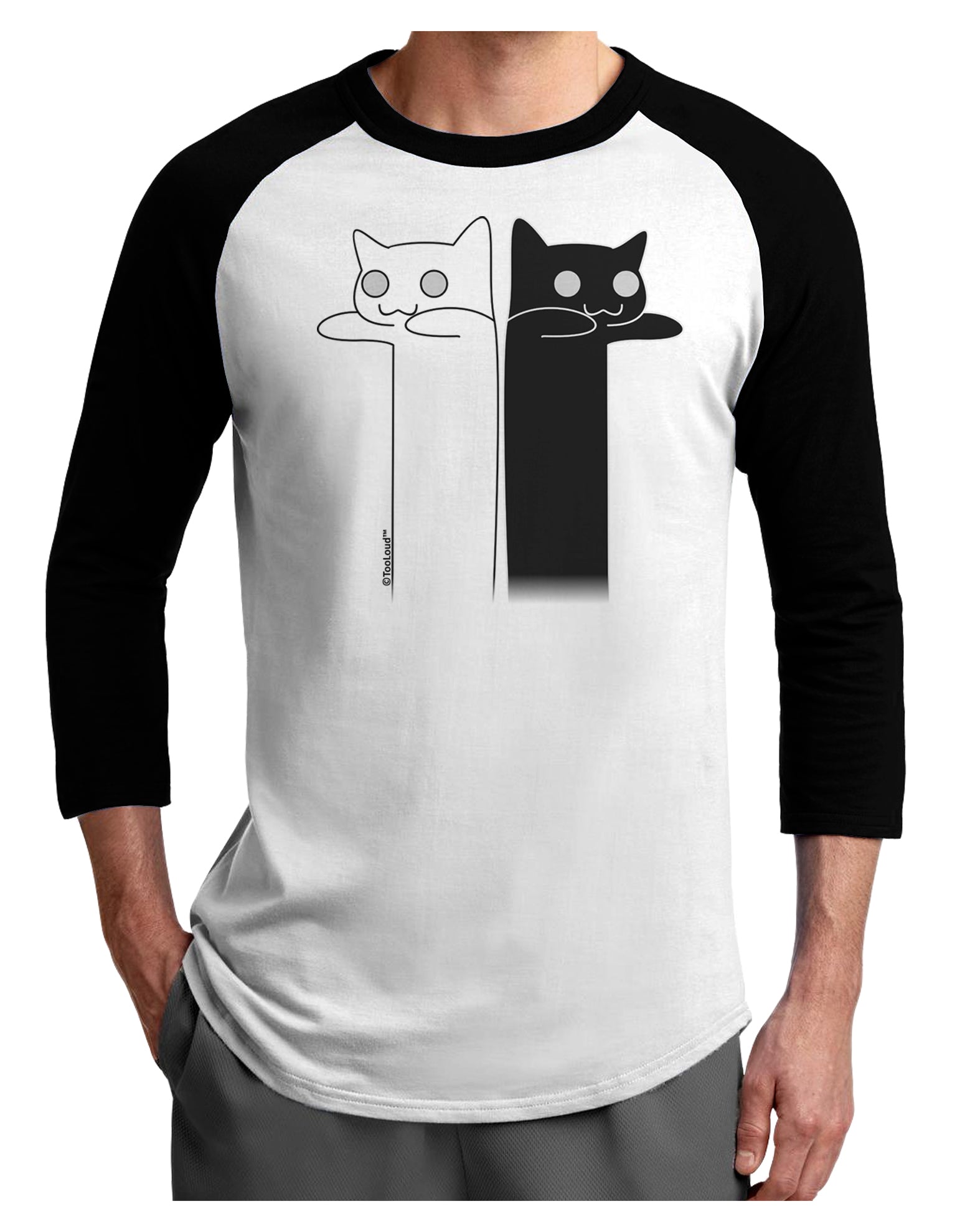 Longcat and Tacgnol - Internet Humor Adult Raglan Shirt by TooLoud-TooLoud-White-Black-X-Small-Davson Sales