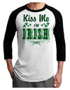 Kiss Me I'm Irish-ish Adult Raglan Shirt-TooLoud-White-Black-X-Small-Davson Sales