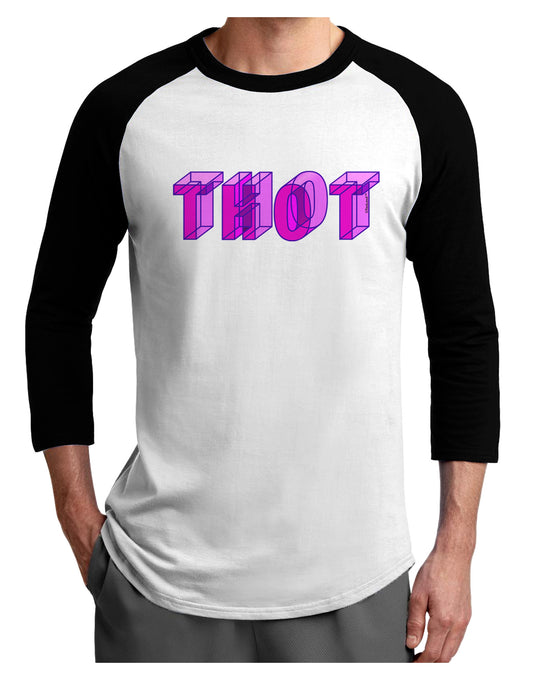 THOT Artistic Text Adult Raglan Shirt-Raglan Shirt-TooLoud-White-Black-X-Small-Davson Sales