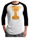 Number One Dad Trophy Adult Raglan Shirt-Raglan Shirt-TooLoud-White-Black-X-Small-Davson Sales