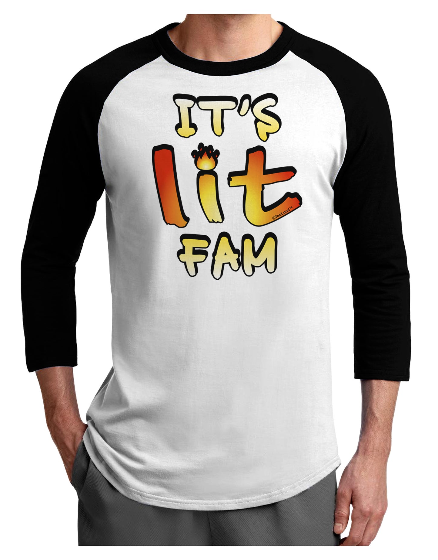 It's Lit Fam Adult Raglan Shirt-Raglan Shirt-TooLoud-White-Black-X-Small-Davson Sales